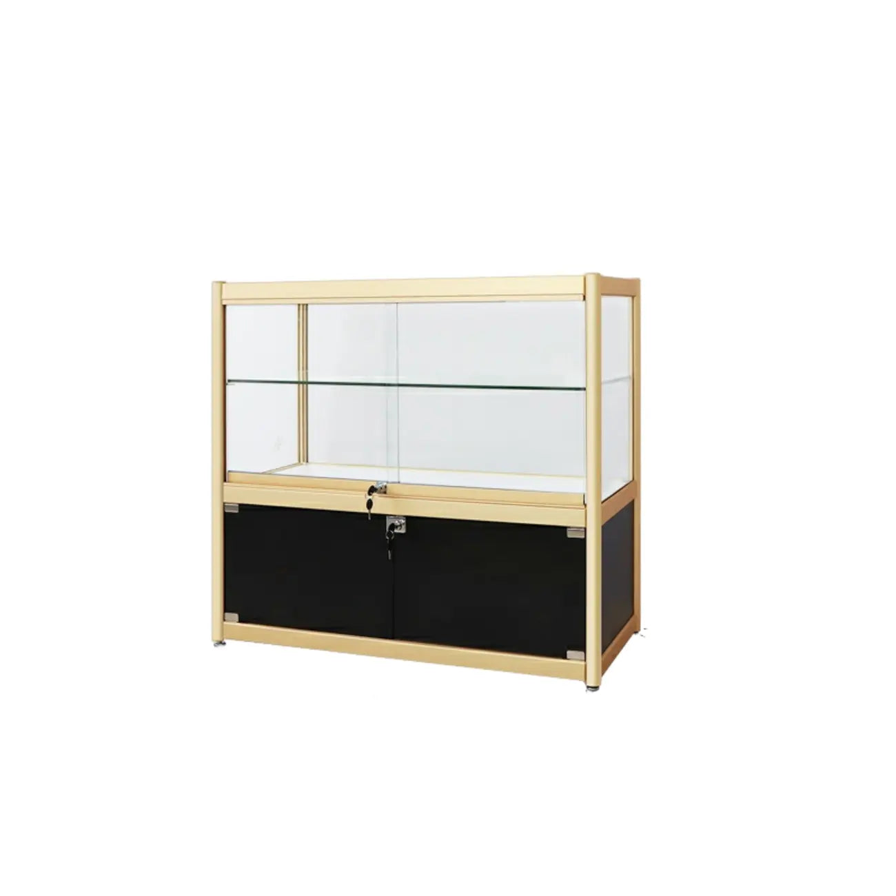 Vitrine rectangulaire en métal doré