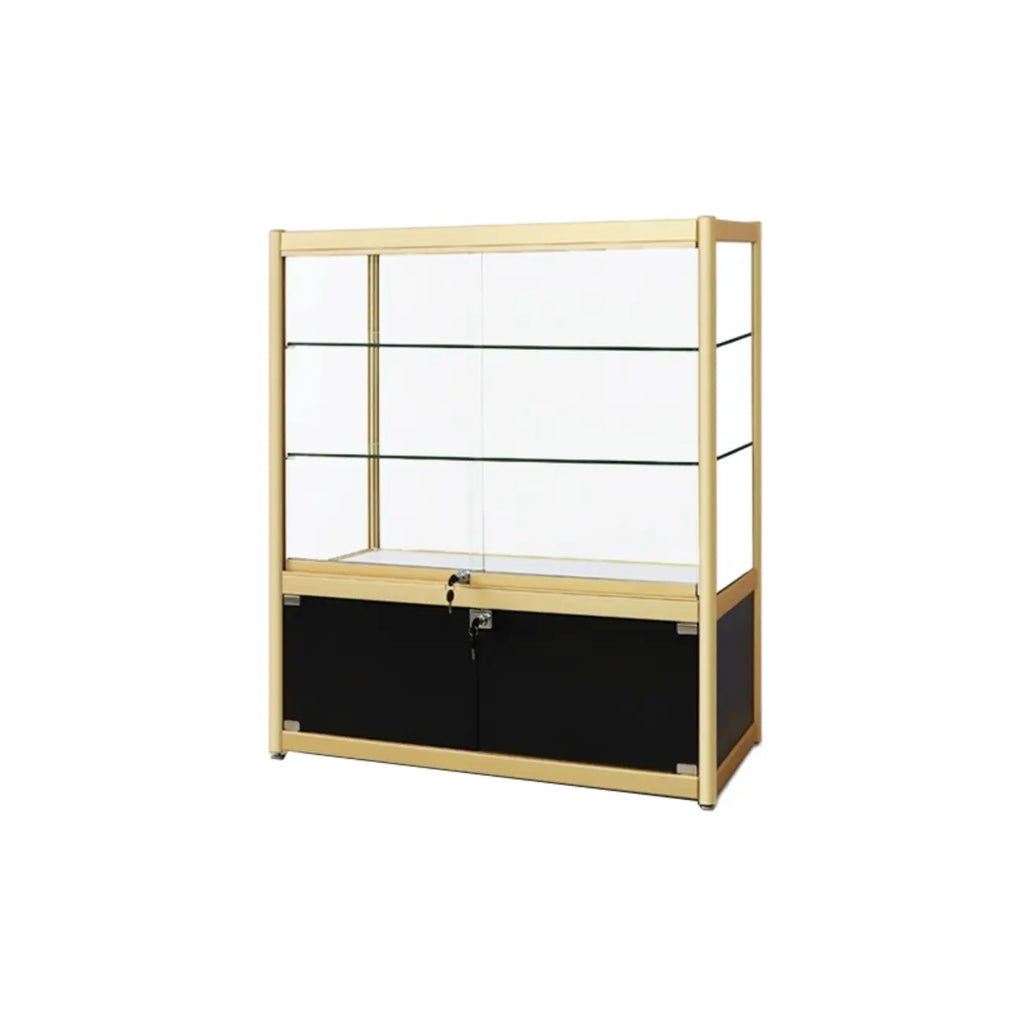Vitrine rectangulaire en métal doré