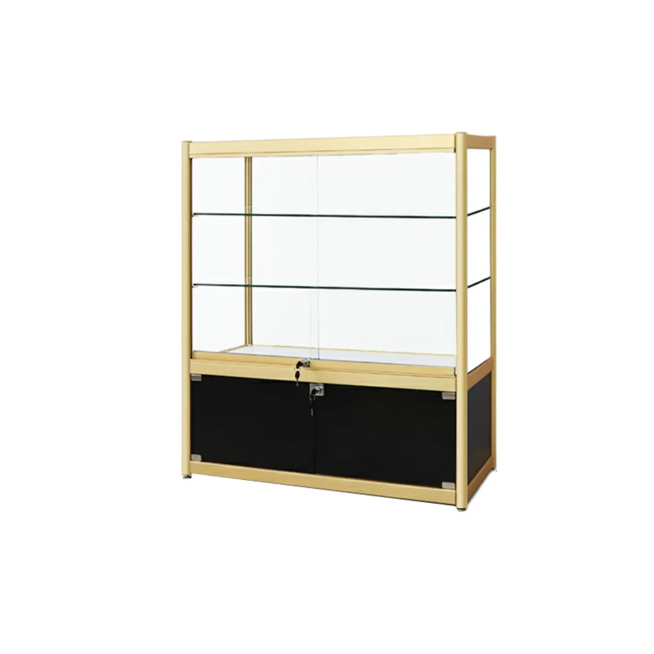 Vitrine rectangulaire en métal doré