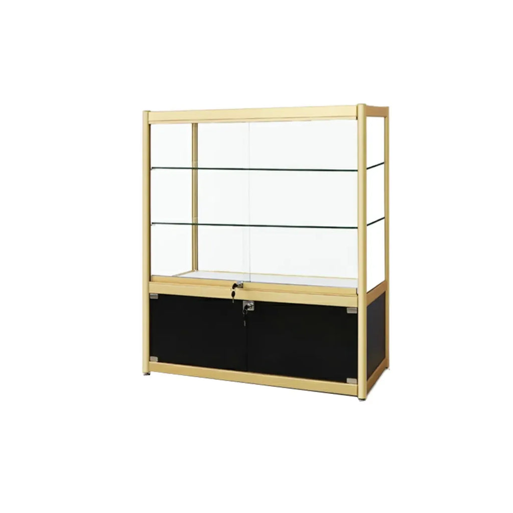 Vitrine rectangulaire en métal doré