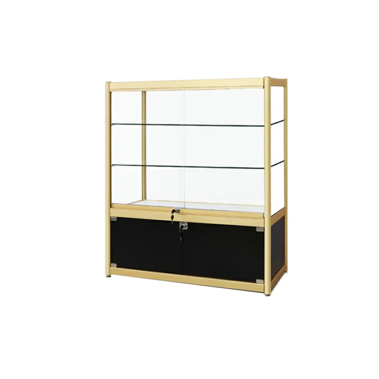 Vitrine rectangulaire en métal doré