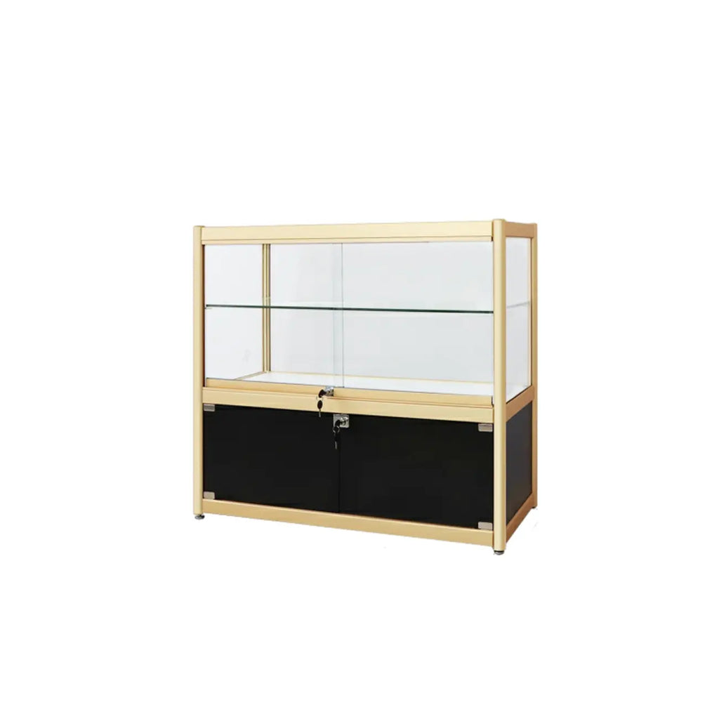 Vitrine rectangulaire en métal doré