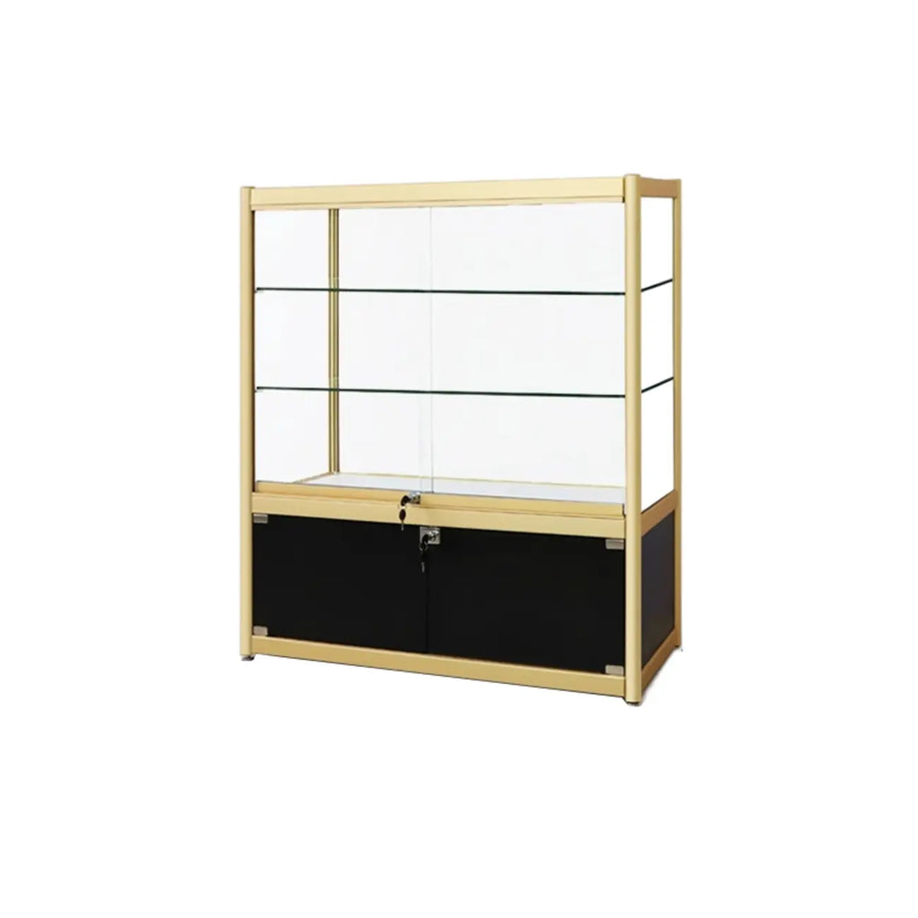 Vitrine rectangulaire en métal doré