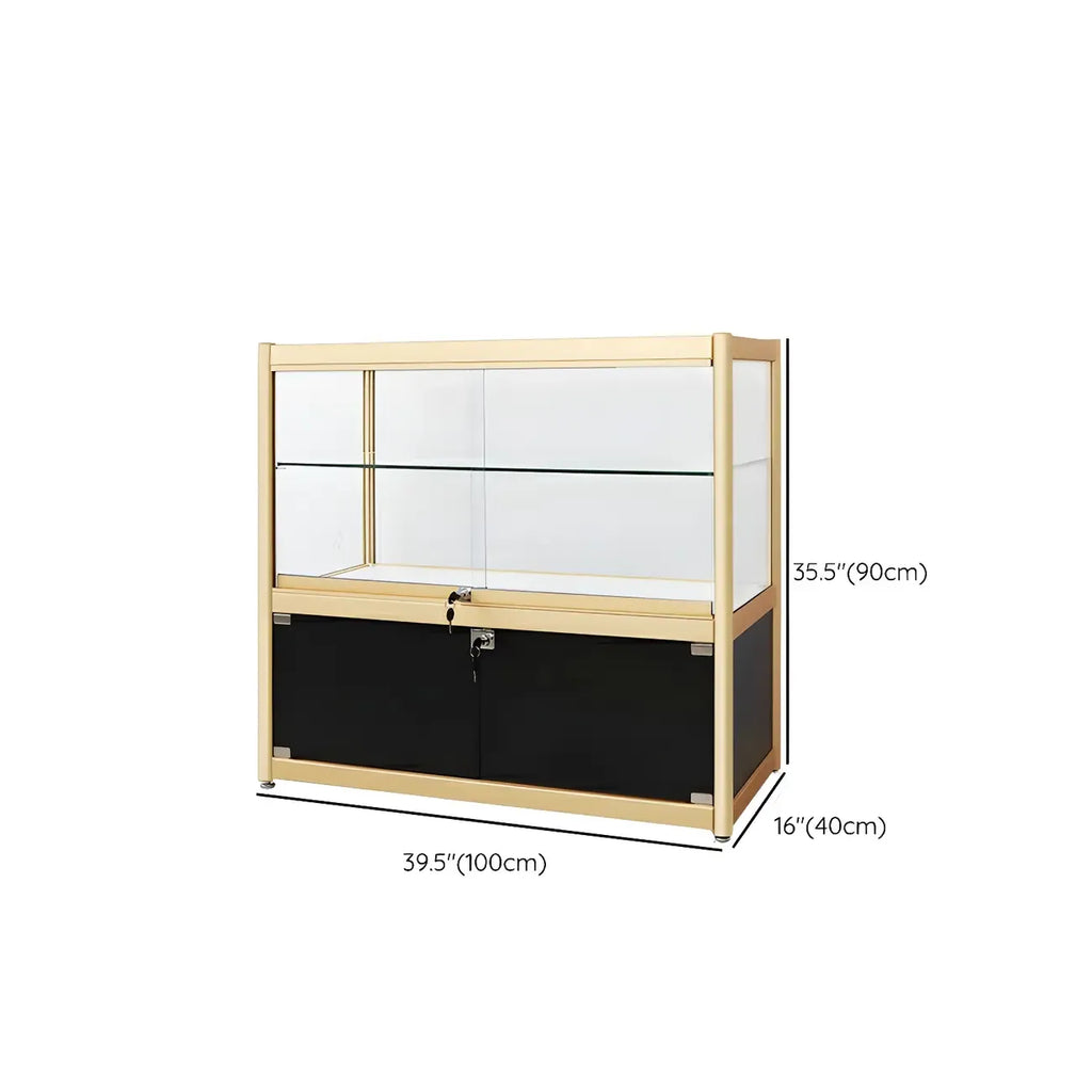 Vitrine rectangulaire en métal doré