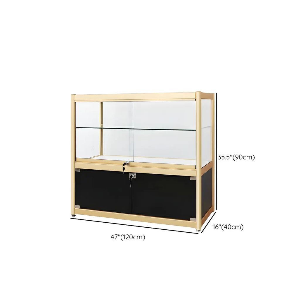 Vitrine rectangulaire en métal doré