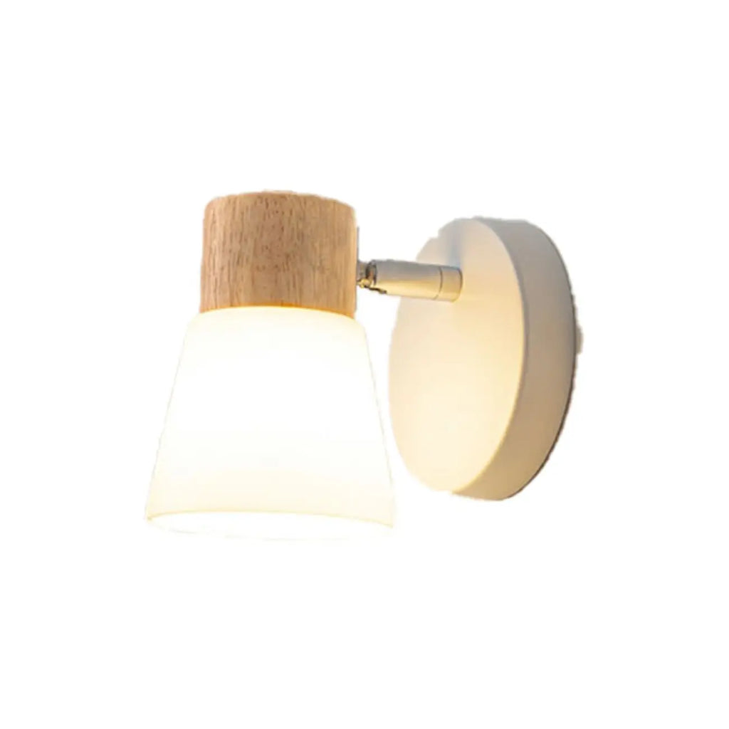 Mini applique murale en bois naturel blanc et métal