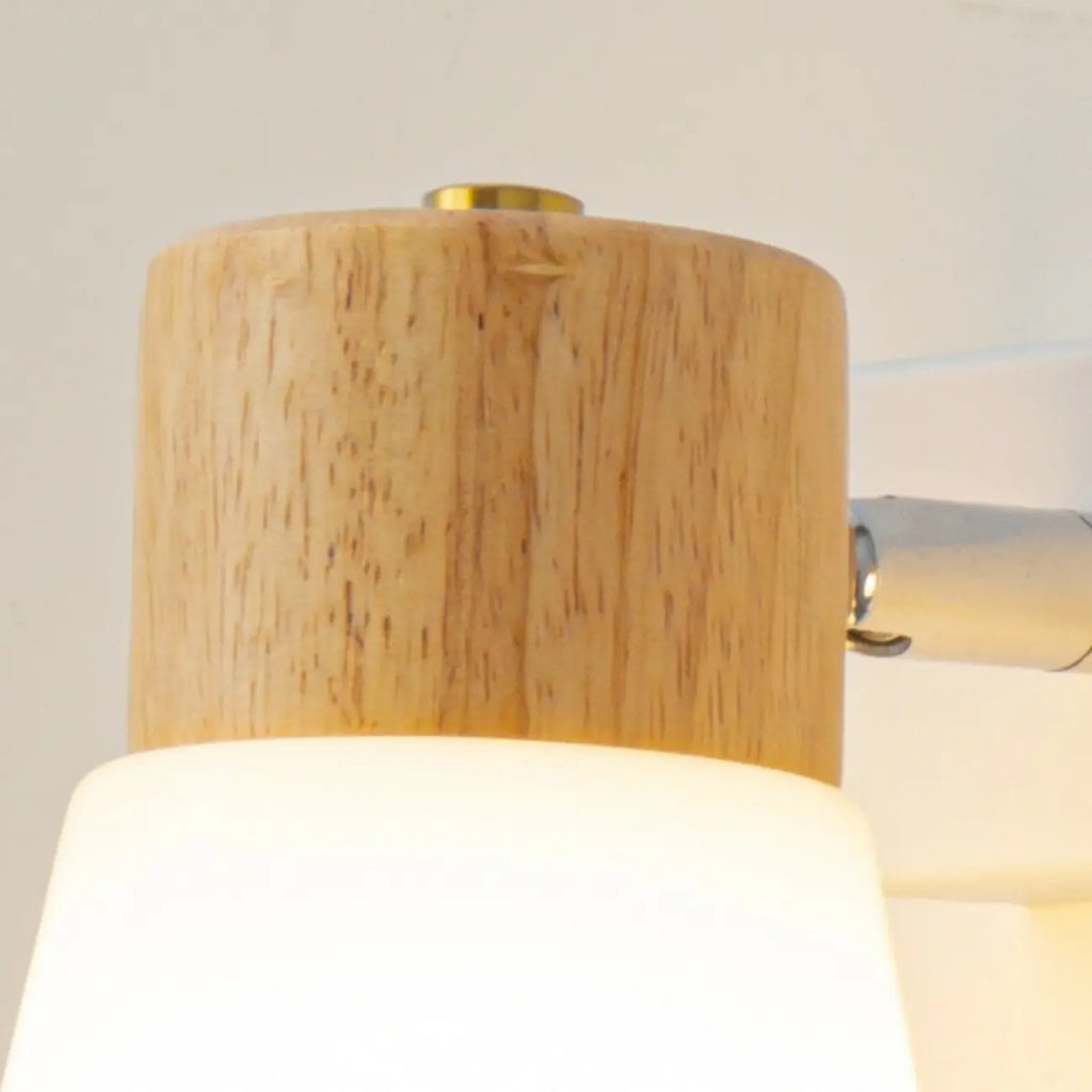 Mini applique murale en bois naturel blanc et métal