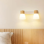 Mini applique murale en bois naturel blanc et métal