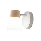 Mini applique murale en bois naturel blanc et métal