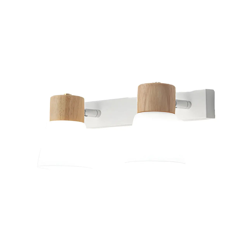 Mini applique murale en bois naturel blanc et métal