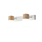 Mini applique murale en bois naturel blanc et métal