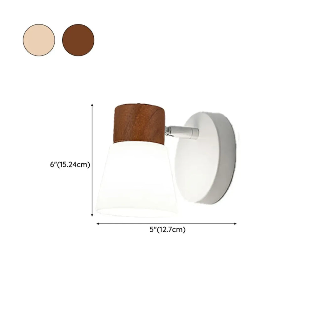 Mini applique murale en bois naturel blanc et métal