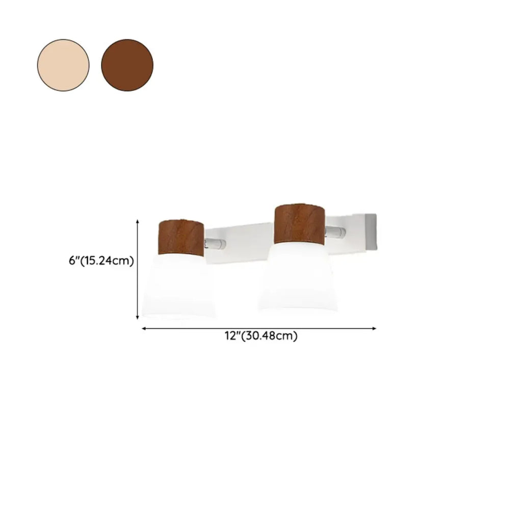 Mini applique murale en bois naturel blanc et métal