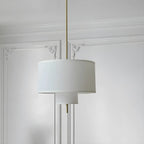 Lustre cylindrique moderne à double couche de tissu, réglable
