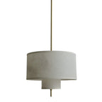 Lustre cylindrique moderne à double couche de tissu, réglable