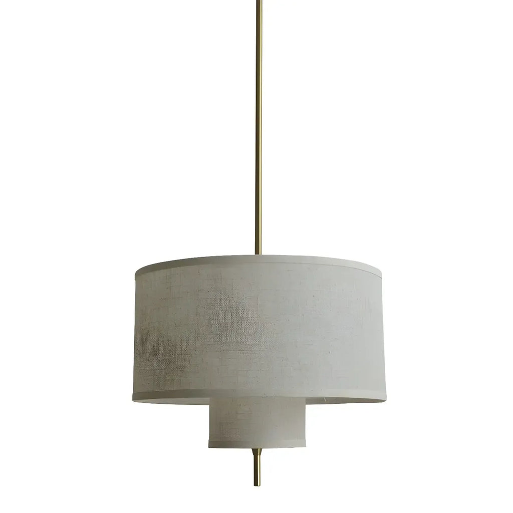 Lustre cylindrique moderne à double couche de tissu, réglable