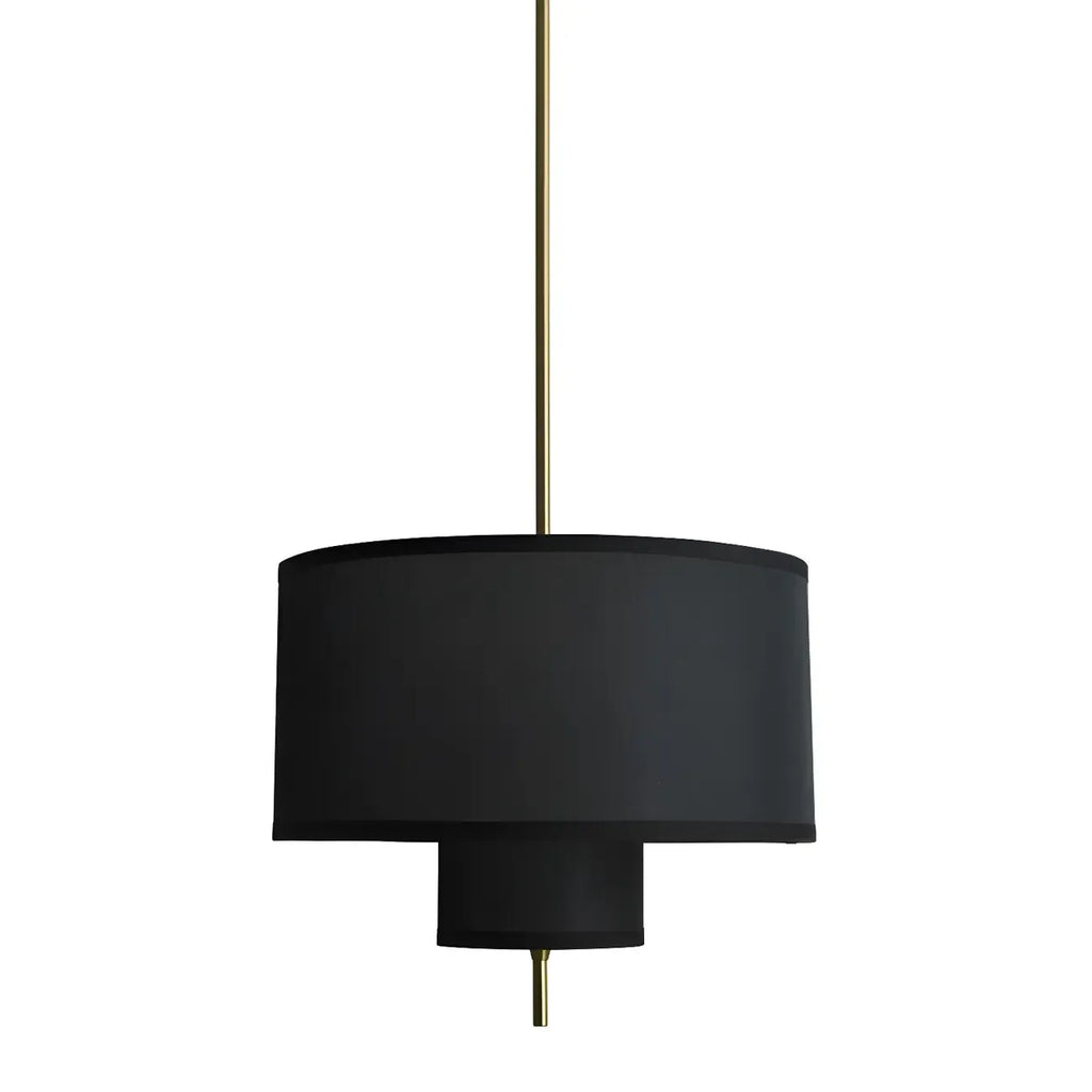 Lustre cylindrique moderne à double couche de tissu, réglable