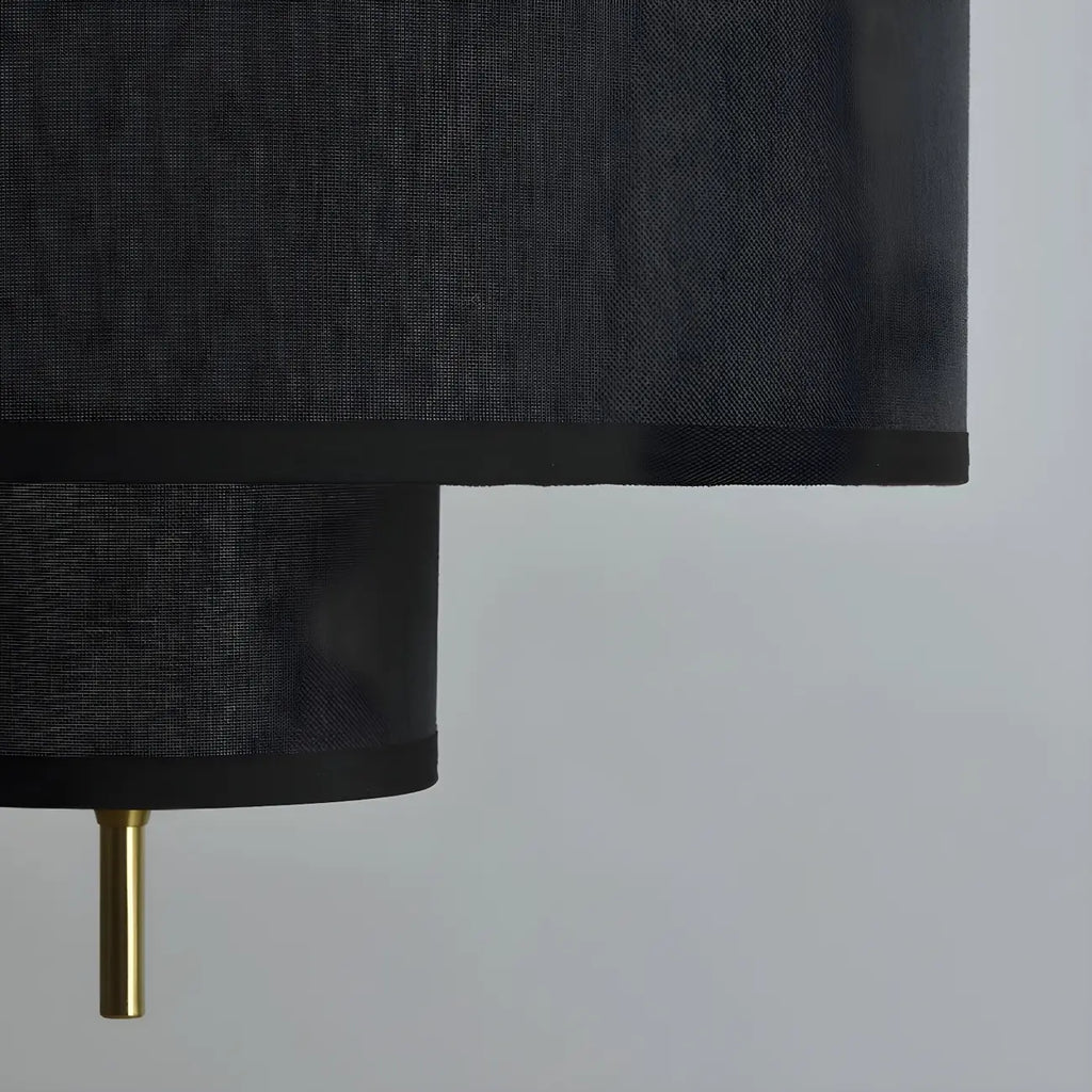 Lustre cylindrique moderne à double couche de tissu, réglable