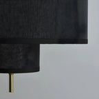 Lustre cylindrique moderne à double couche de tissu, réglable