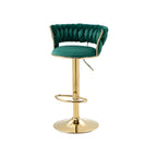 Tabouret de bar pivotant réglable à dossier bas et base dorée