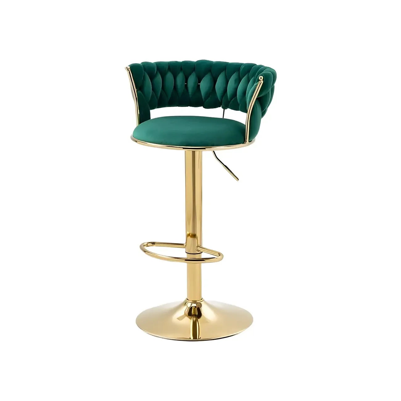 Tabouret de bar pivotant réglable à dossier bas et base dorée