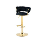 Tabouret de bar pivotant réglable à dossier bas et base dorée