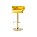 Tabouret de bar pivotant réglable à dossier bas et base dorée