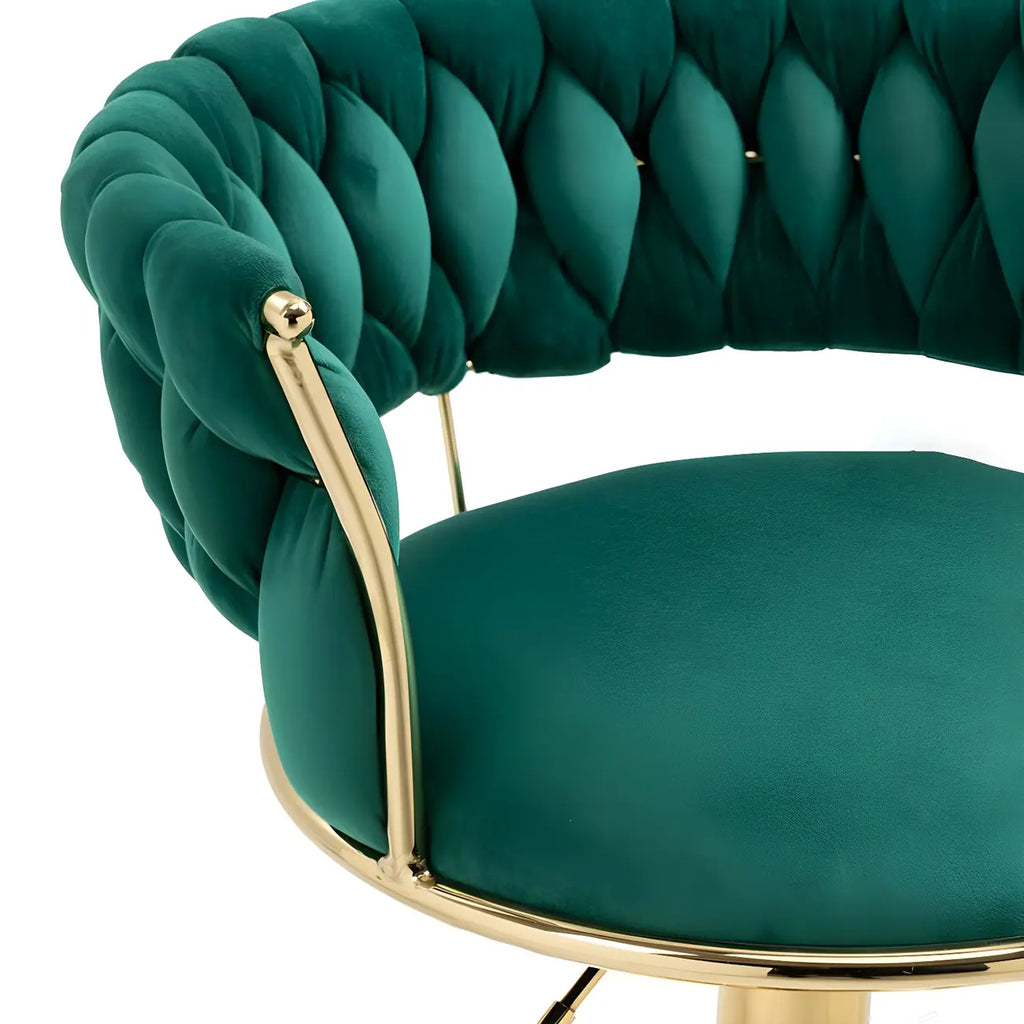 Tabouret de bar pivotant réglable à dossier bas et base dorée