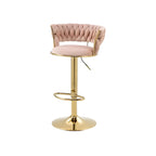 Tabouret de bar pivotant réglable à dossier bas et base dorée