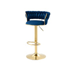 Tabouret de bar pivotant réglable à dossier bas et base dorée