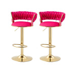 Tabouret de bar pivotant réglable à dossier bas et base dorée