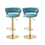 Tabouret de bar pivotant réglable à dossier bas et base dorée