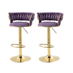 Tabouret de bar pivotant réglable à dossier bas et base dorée