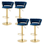 Tabouret de bar pivotant réglable à dossier bas et base dorée