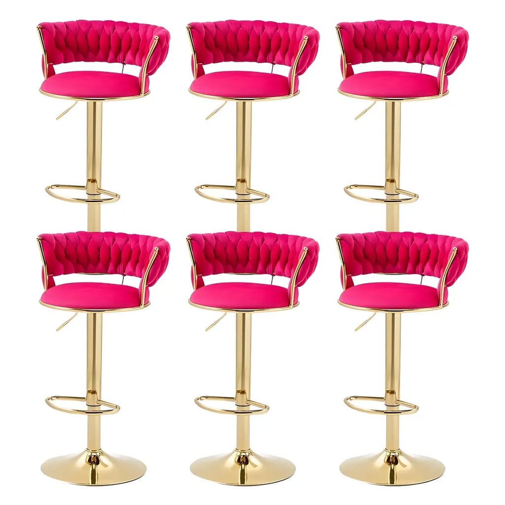Tabouret de bar pivotant réglable à dossier bas et base dorée