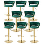 Tabouret de bar pivotant réglable à dossier bas et base dorée