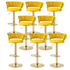 Tabouret de bar pivotant réglable à dossier bas et base dorée