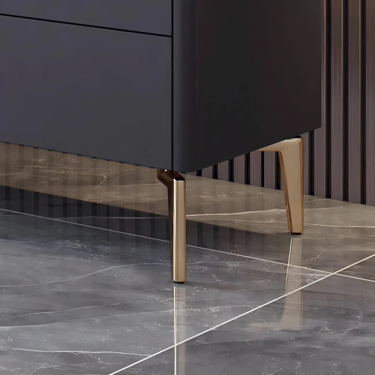 Mobile TV con piano in pietra bianca elegante, illuminazione LED e 63 vani contenitore