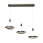 Suspension géométrique à 3 lumières LED en laiton pour îlot de cuisine
