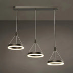 Suspension géométrique à 3 lumières LED en laiton pour îlot de cuisine