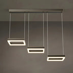 Suspension géométrique à 3 lumières LED en laiton pour îlot de cuisine