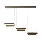 Suspension géométrique à 3 lumières LED en laiton pour îlot de cuisine