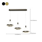 Suspension géométrique à 3 lumières LED en laiton pour îlot de cuisine