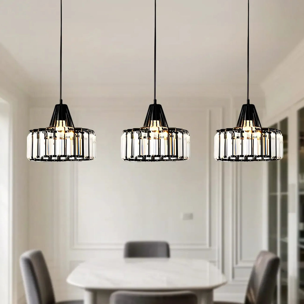 Suspension contemporaine en cristal pour îlot de cuisine
