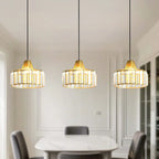 Suspension contemporaine en cristal pour îlot de cuisine