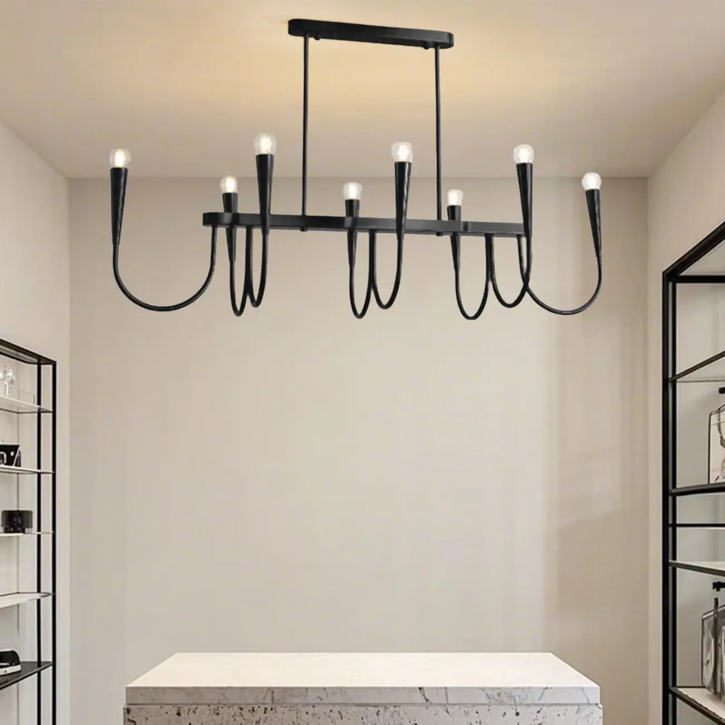 Suspension moderne dorée réglable pour îlot de cuisine