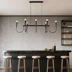 Suspension moderne dorée réglable pour îlot de cuisine