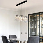 Suspension cylindrique en cristal moderne pour îlot de cuisine