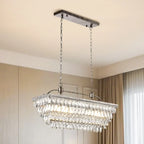 Suspension contemporaine en cristal noir mat pour îlot