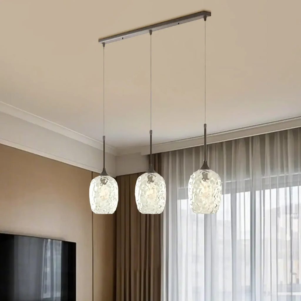 Lampade a sospensione regolabili a 3 luci in vetro per cucina